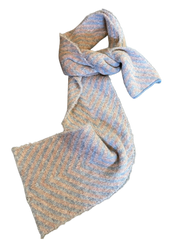 Amano chevron alpaca scarf -  Blue / mushroom