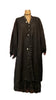 Pin-tuck duster / shirt dress linen -Black