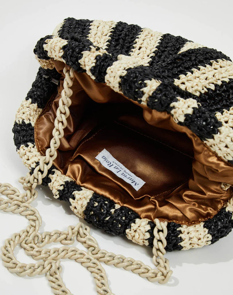 Maria La Rosa Game Crochet Bag - black / Natural