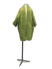 Mohair cocoon coat - chartreuse