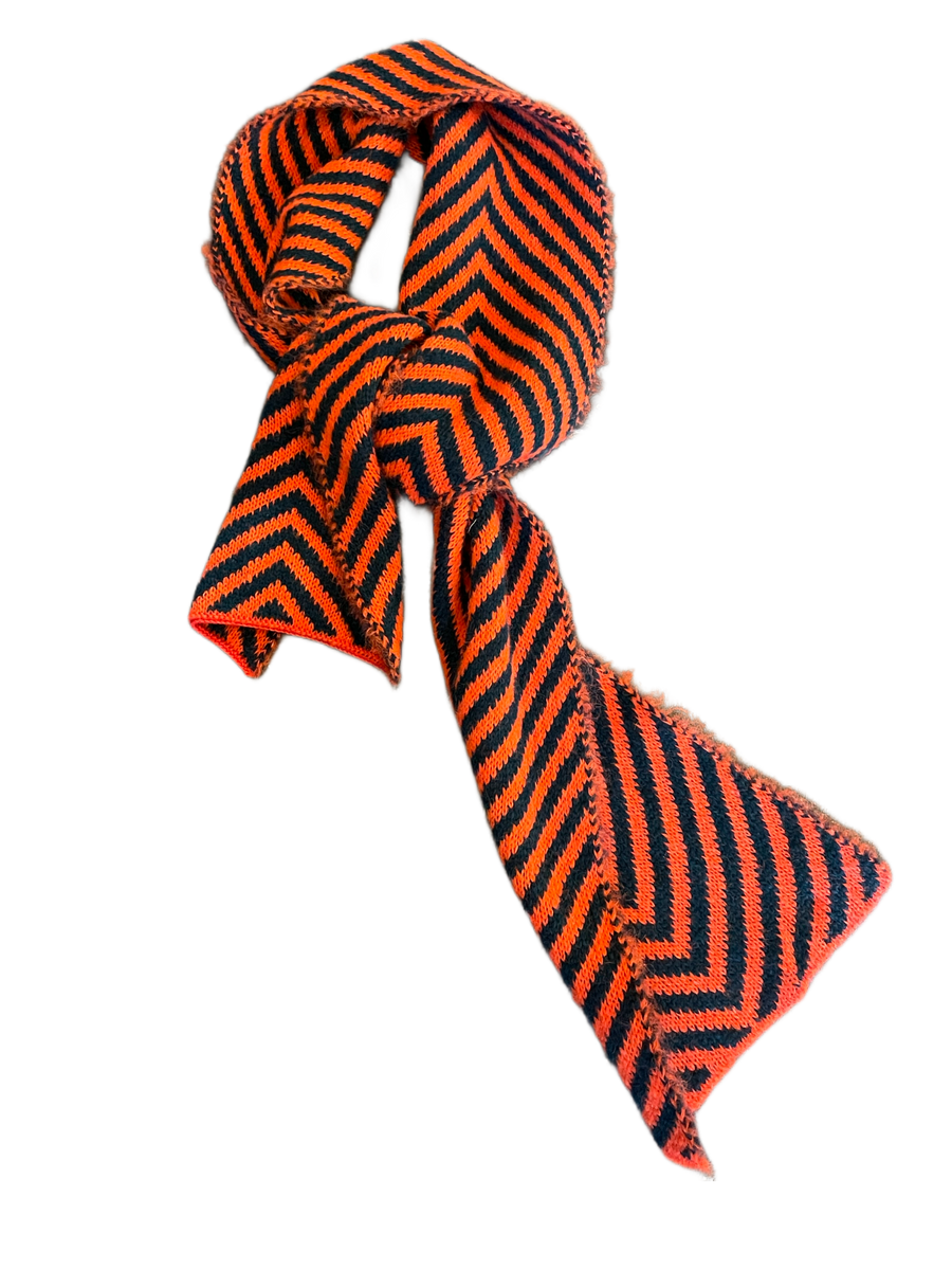 Amano chevron alpaca scarf -  Orange / Ocean