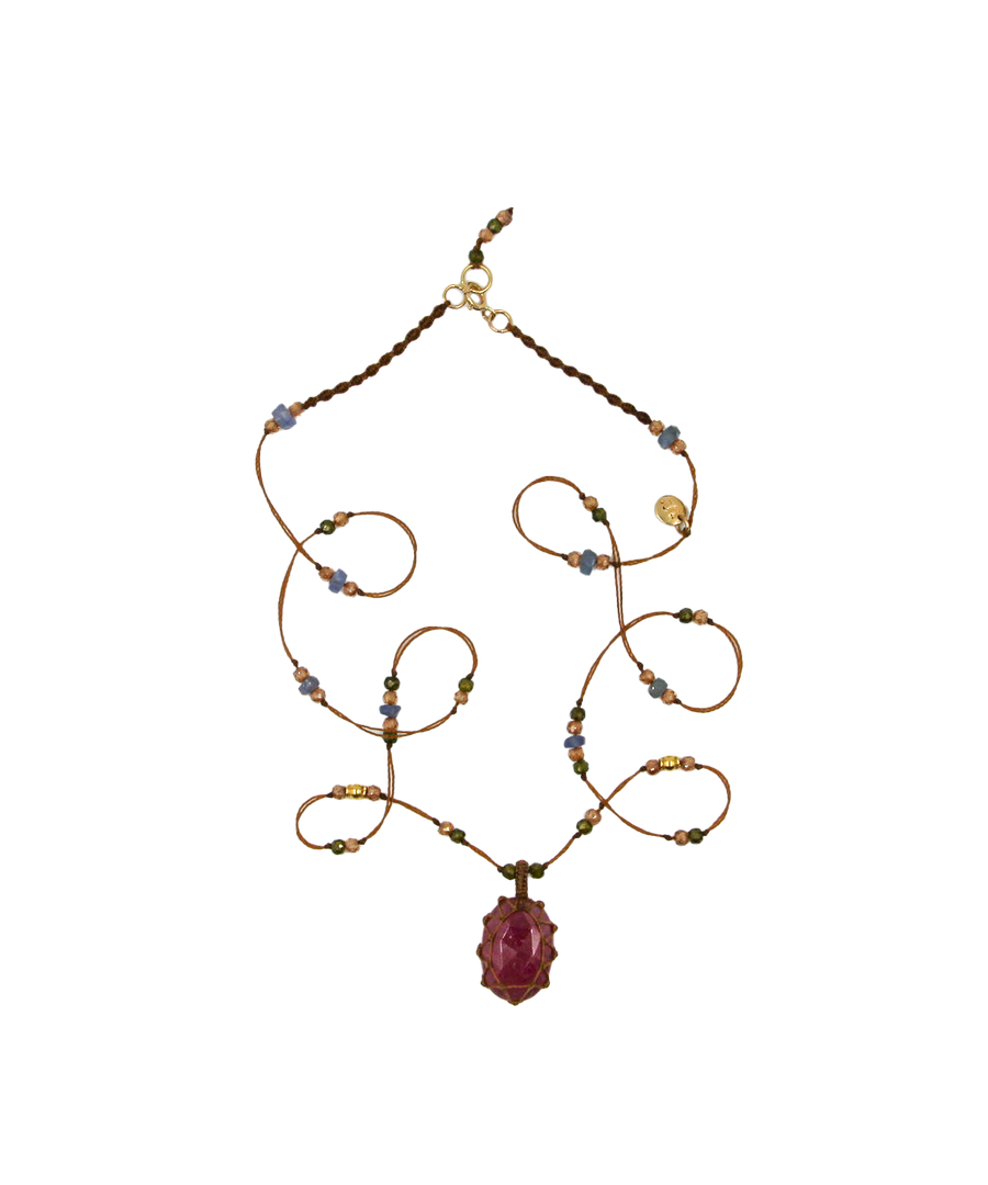 So Precious Short Tibetan Necklace - Ruby - Mix Ruby