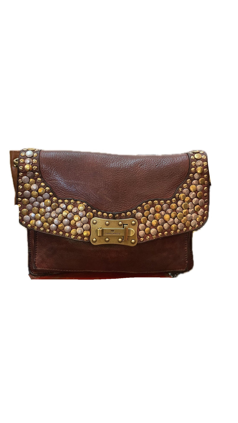 Campomaggi Cross-body bag leather with rivets  AGNESE - Wine