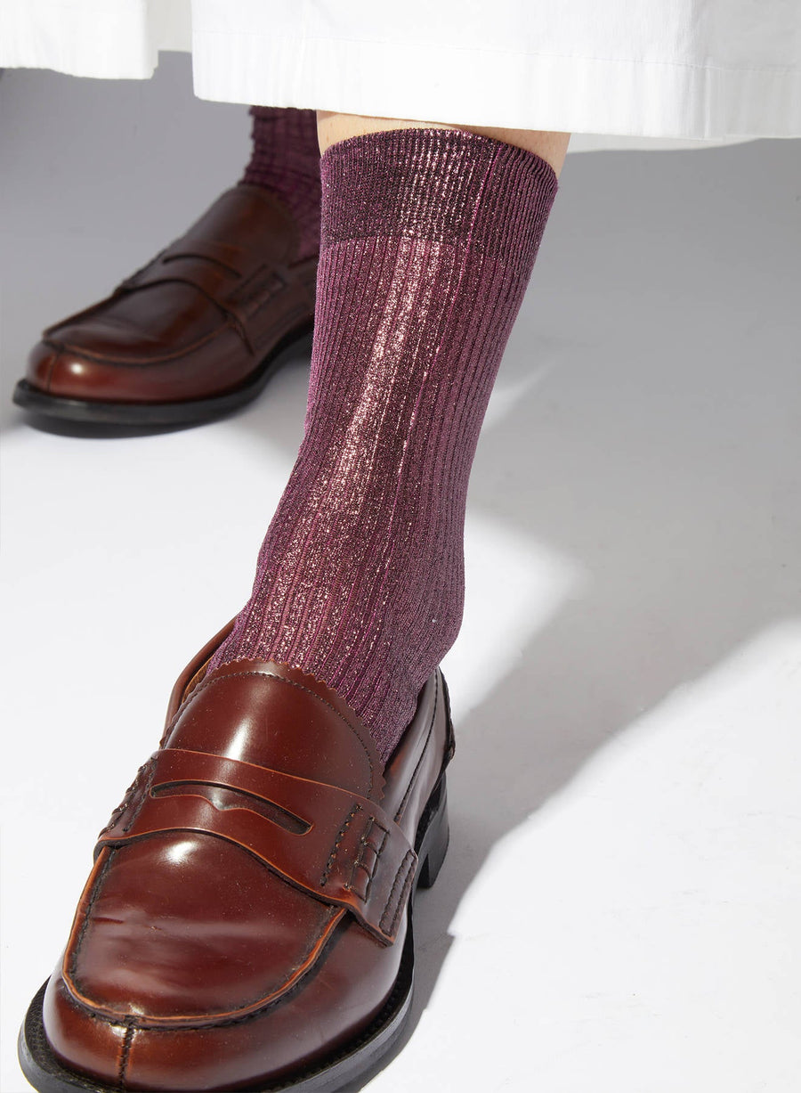 Ribbed Laminated socks (Silk)
