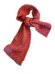 Amano chevron alpaca scarf -  Red / Charcoal