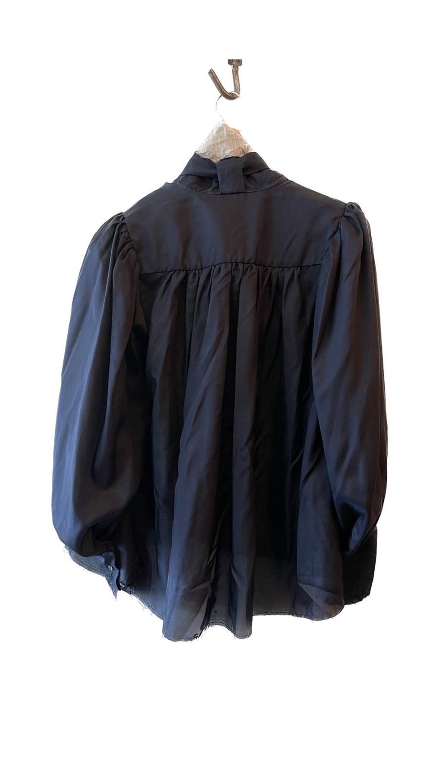 Button Through Blouse With Optional Neck Tie (Silk) - Chartreuse