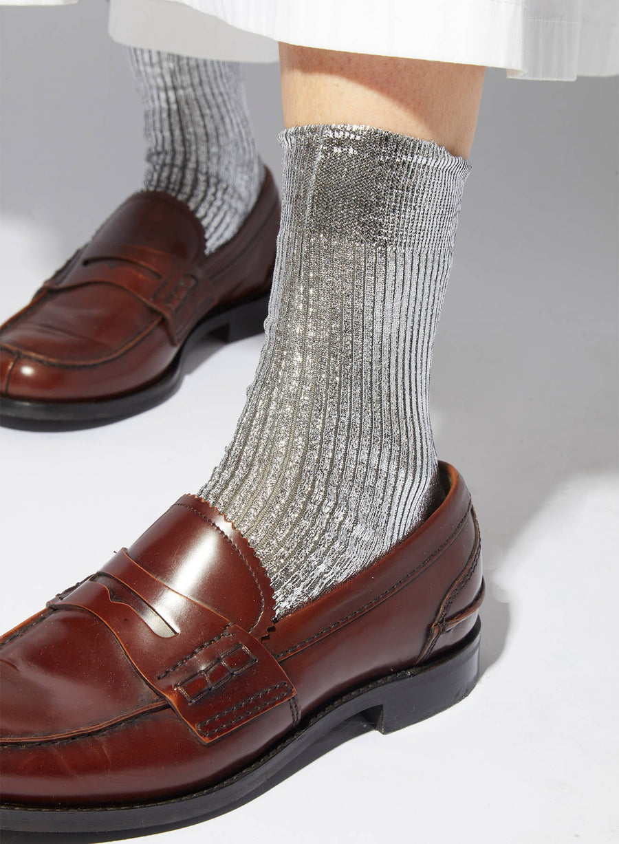 Ribbed Laminated socks (Silk)