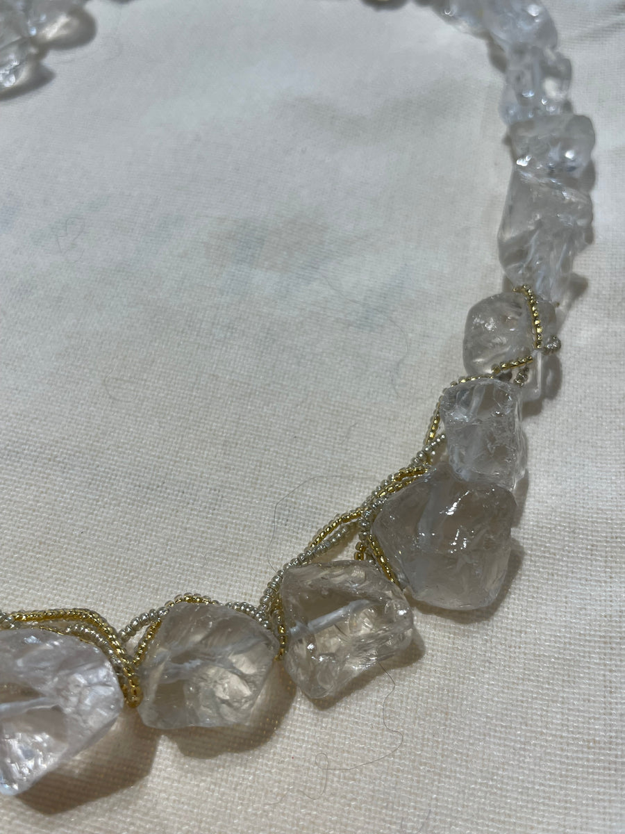 Herkimer Diamond wrapped necklace