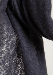 Open Knitted Shawl Plain ( Baby Cashmere ) Black
