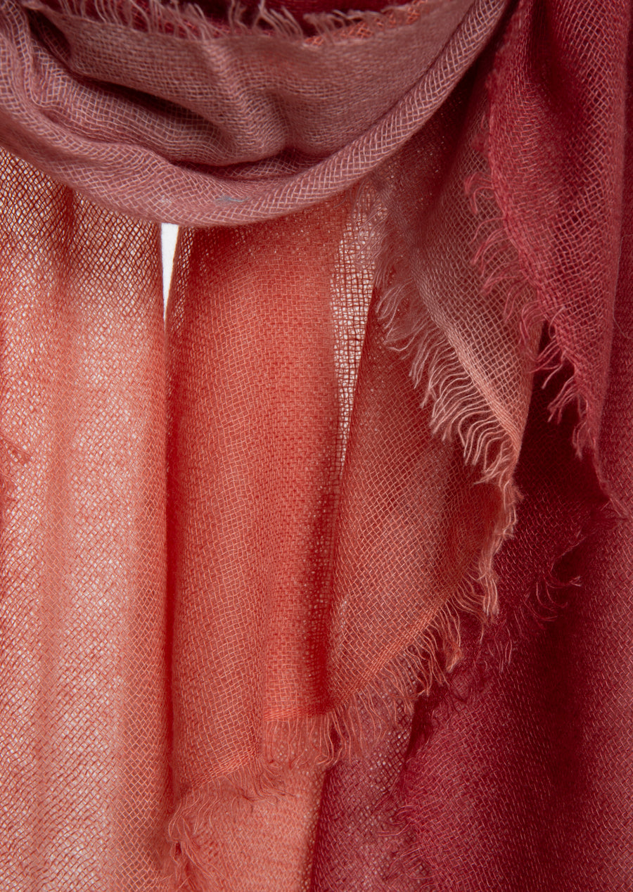 Soho Degradee Shawl ( Baby Cashmere ) - Garnet & Sandalwood & Iris