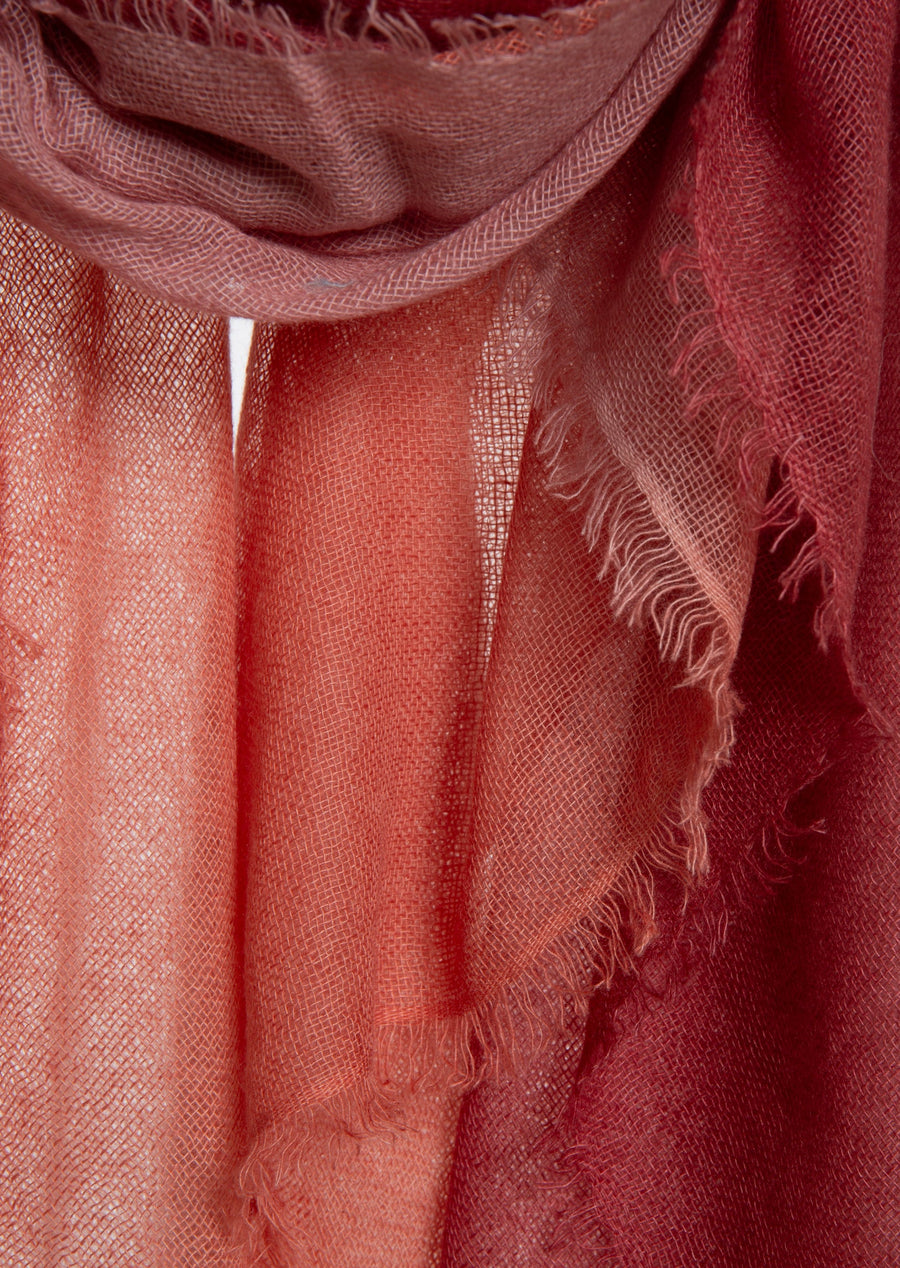 Soho Degradee Shawl ( Baby Cashmere ) - Garnet & Sandalwood & Iris