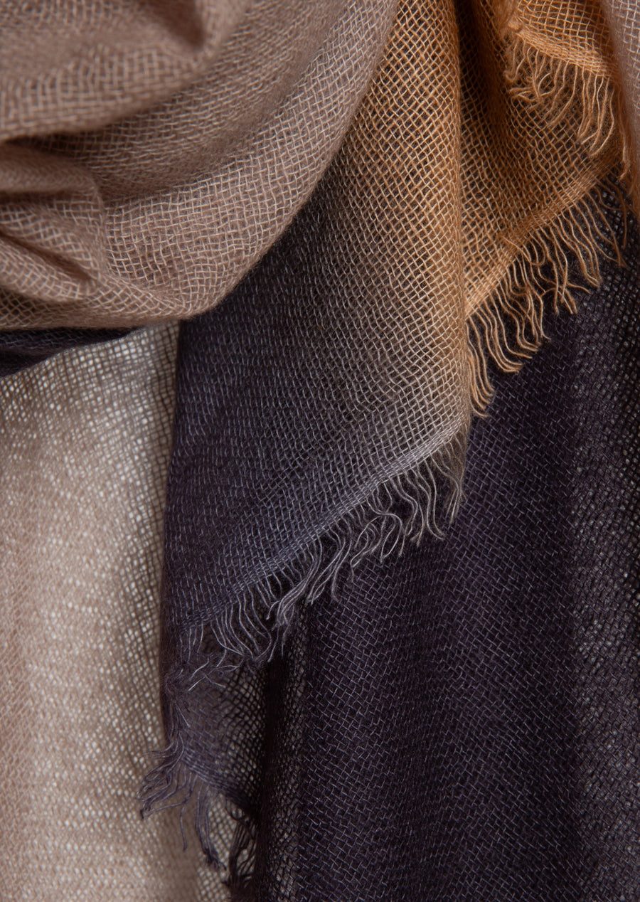 Soho Degradee Shawl ( Baby Cashmere ) - Horn & Tincture & Walnut