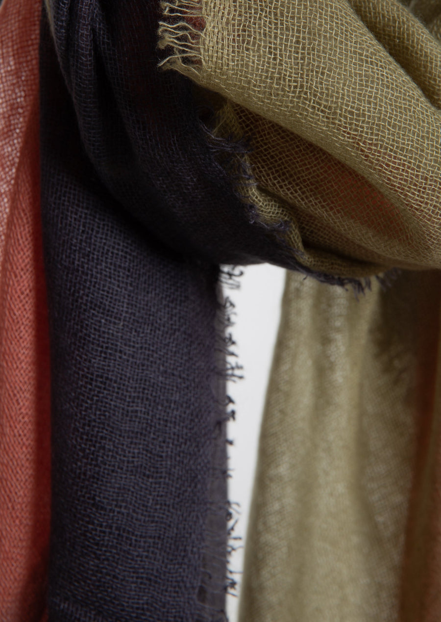 Soho Degradee Shawl ( Baby Cashmere ) - Uniform & Sandalwood & Olive