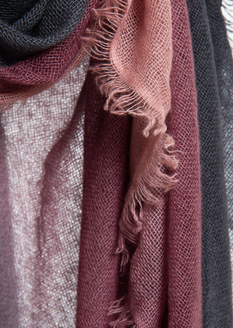 Soho Degradee Shawl ( Baby Cashmere ) - Vortex & Burgundy & Iris
