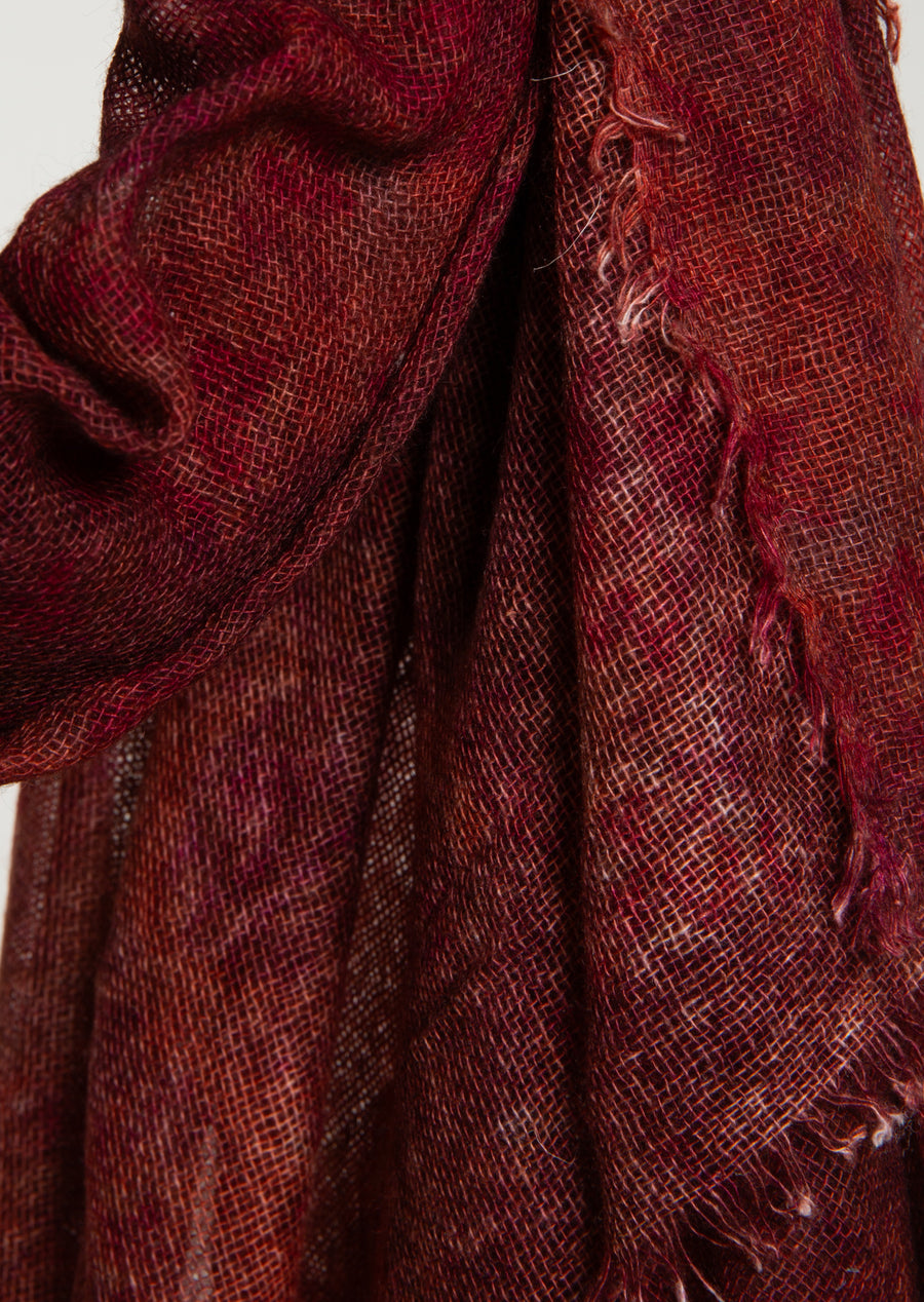 SOHO FLOWER PRINT WOVEN SHAWL (BABY CASHMERE) Earth