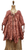 Trapeze Top With Sleeves (Linen Gauze) Vintage Rose