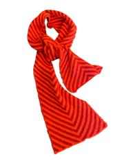 Amano chevron alpaca scarf -  Orange / Red