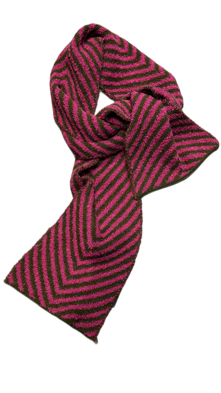 Chevron Scarf (Alpaca) -  Pink / Green