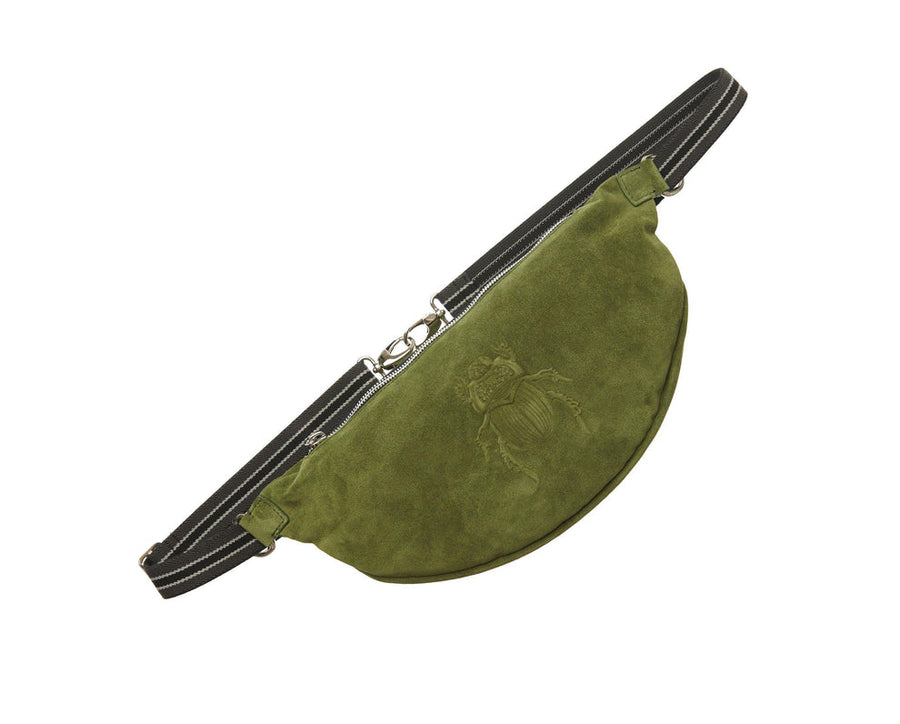 Belt Bag - Scarab motive Olive Suede