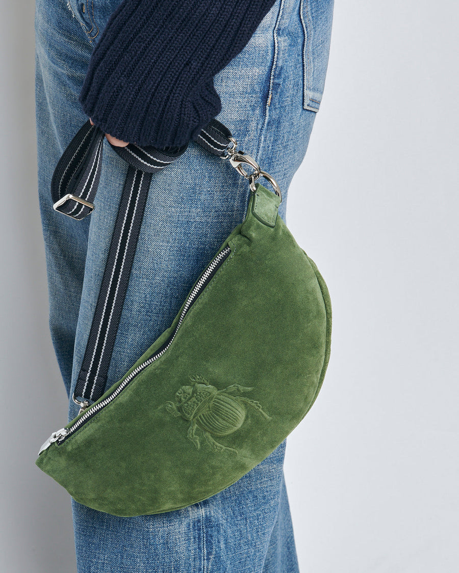 Belt Bag - Scarab Motive Olive Suede