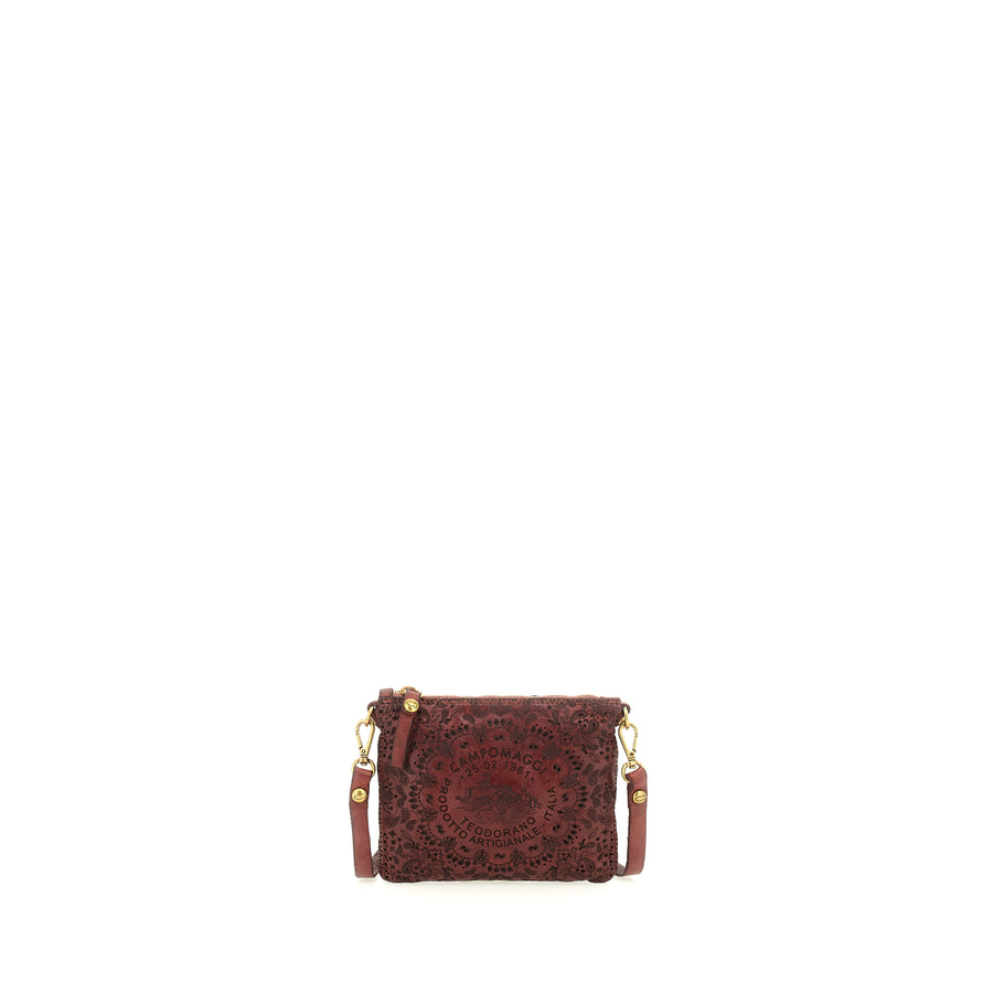Bustina Piccola pochette with laser cashmere teordorano (Leather) Cognac