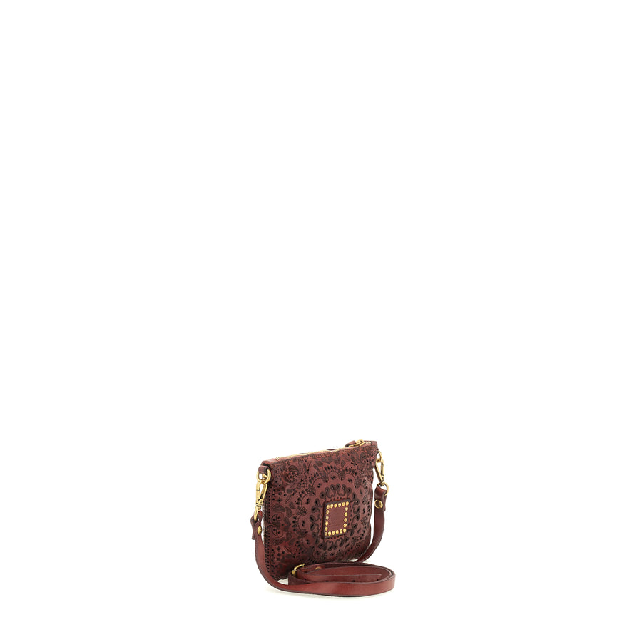 Bustina Piccola pochette with laser cashmere teordorano (Leather) Cognac