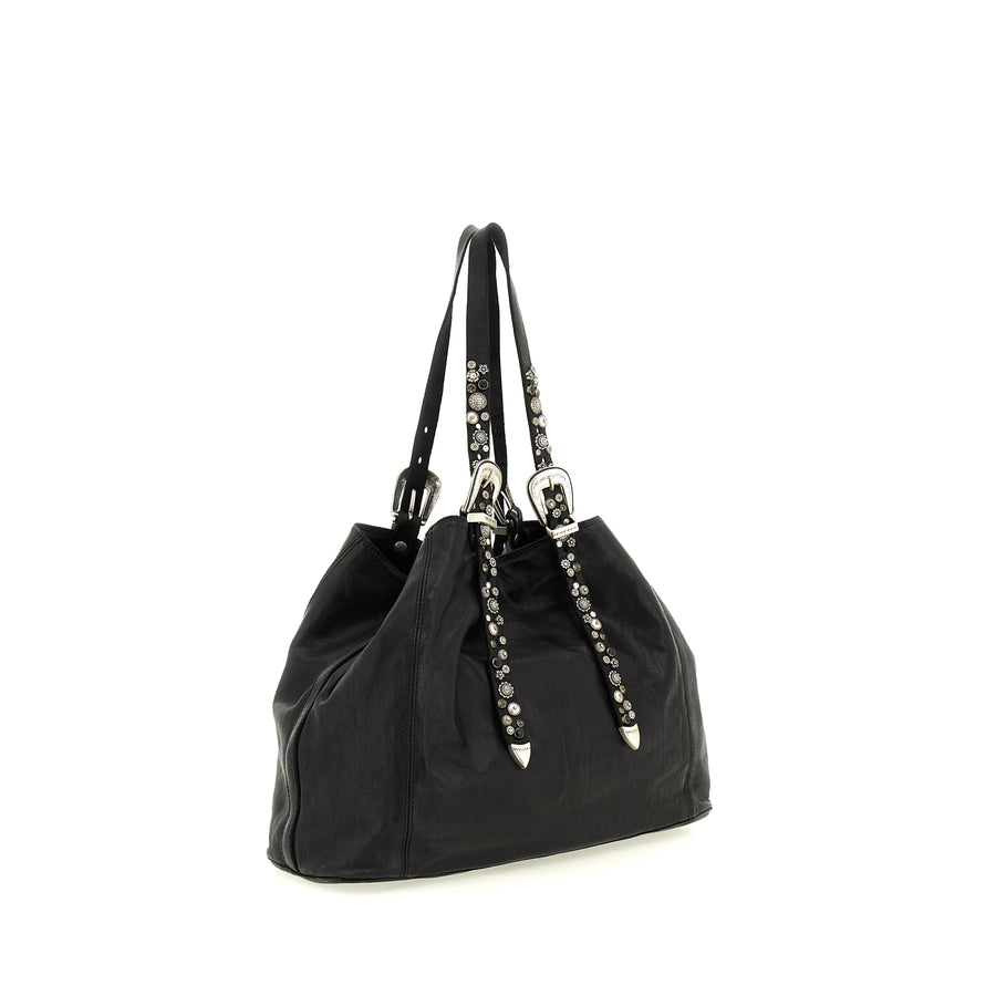 Campomaggi Lidia shoulder bag with studs - Griggio