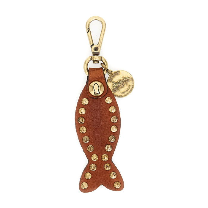 Kura Keychain in leather with rivets