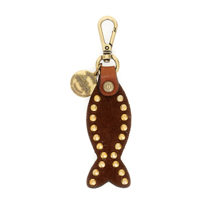 Kura Keychain in leather with rivets