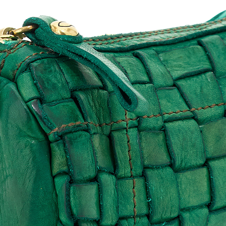 Campomaggi Edera woven cross body bag green leather – Amano by