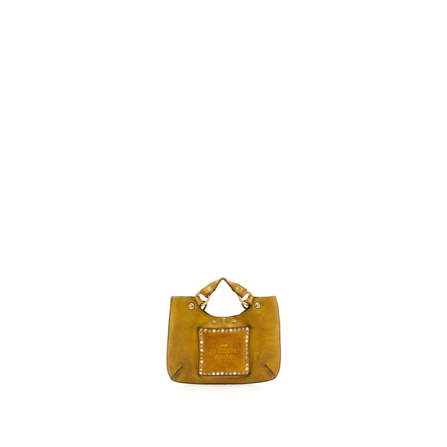 HIDDENITE Mini “Hiddenite” cross body bag in Citron leather