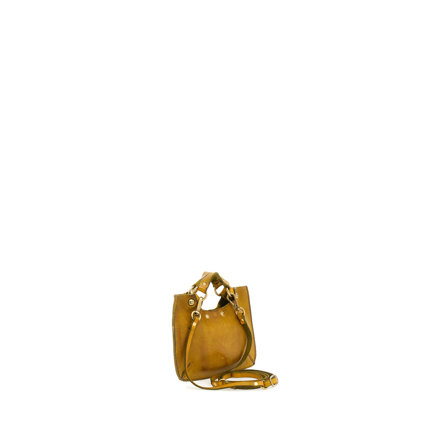HIDDENITE Mini “Hiddenite” cross body bag in Citron leather
