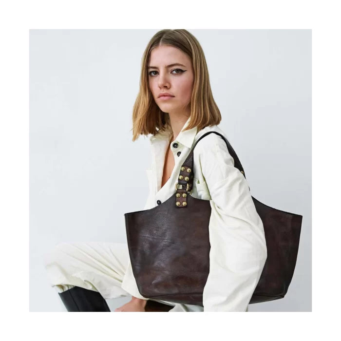 ATENA Shopping bag 'Atena' - Brown leather