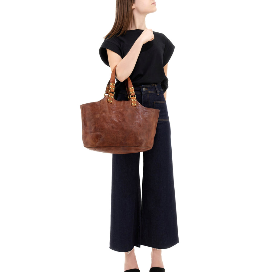 ATENA Shopping bag 'Atena' - Brown leather