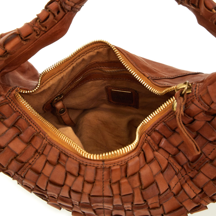 Edera Marissa shoulder bag in woven (Leather) Iris