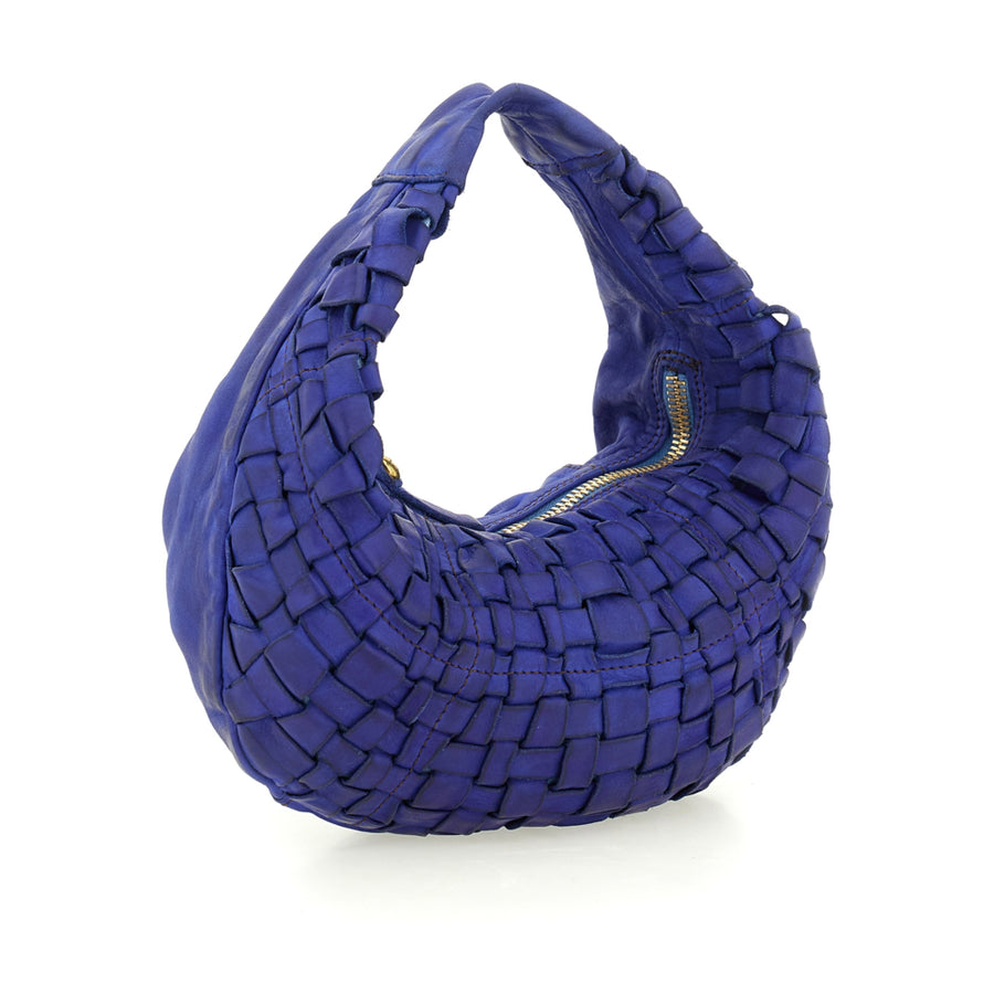 Edera Marissa shoulder bag in woven (Leather) Iris