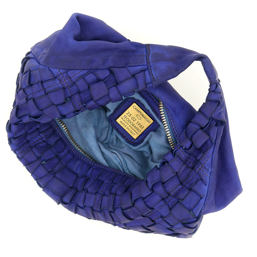 Edera Marissa shoulder bag in woven (Leather) Iris