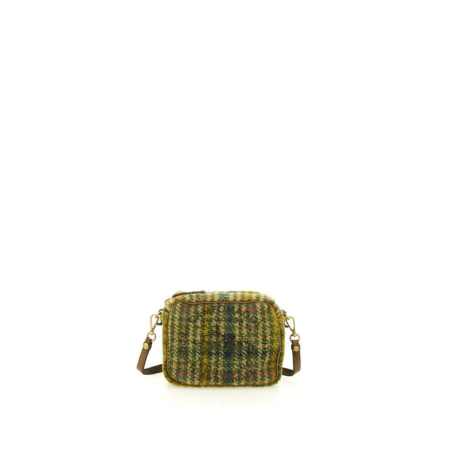 Campomaggi -  Bauletto mini cross body bag in Scottish check fabric