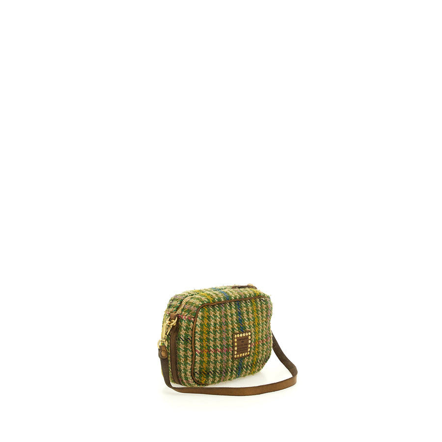 Campomaggi -  Bauletto mini cross body bag in Scottish check fabric