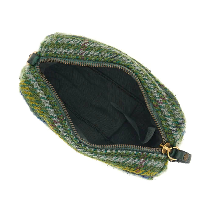 Genziana Cross-body bag in green tartan fabric