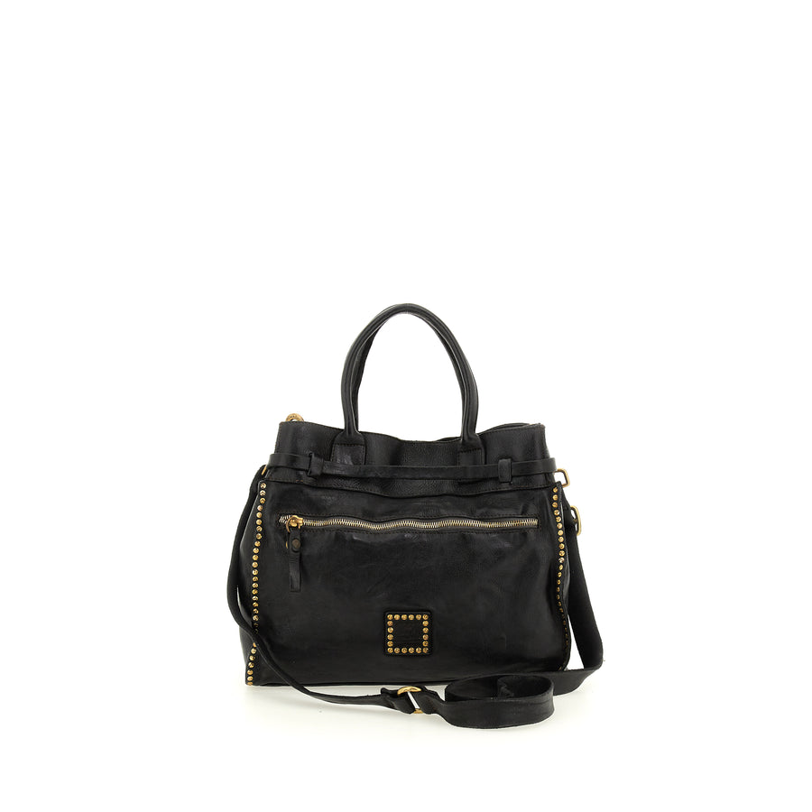 Shopping bag Rosella with studs and rhinestones  LARGE (Leather)