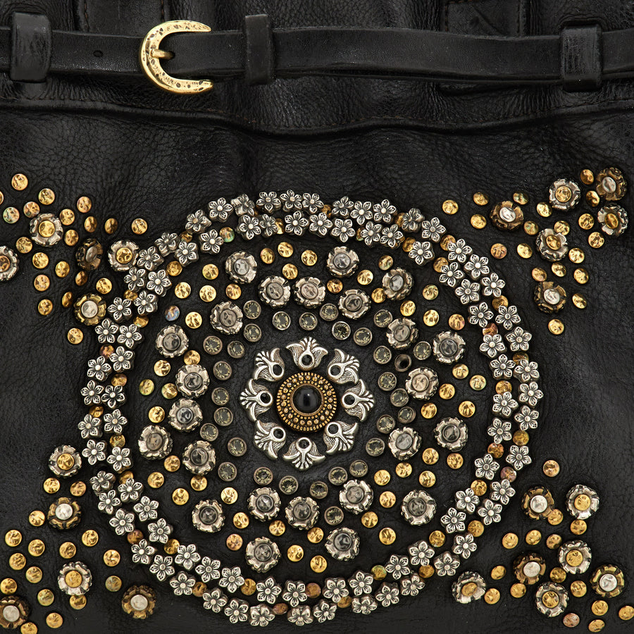 Shopping bag Rosella with studs and rhinestones  LARGE (Leather)