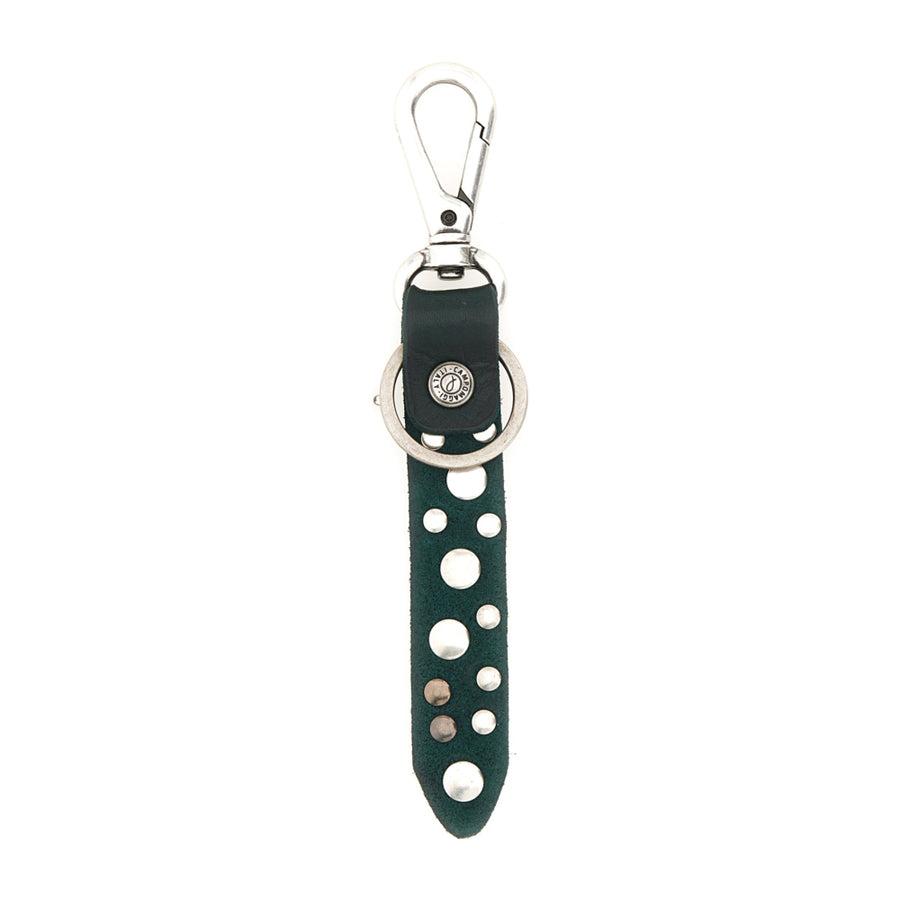 Cefalù Key holder in garment-dyed cowhide leather with studs