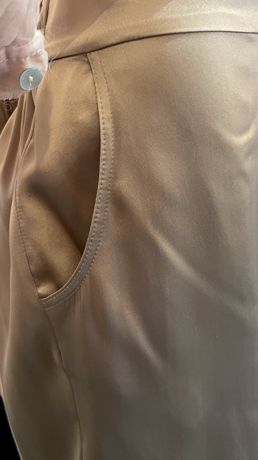 Cargo Style Pants (Silk) - Old Gold