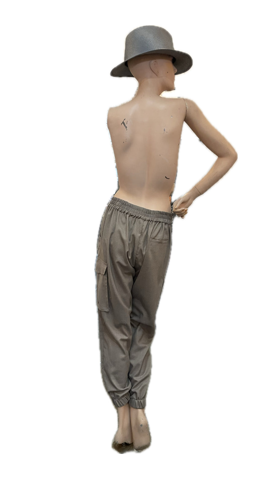 Cargo style pant with elasticated waistband - Raw silk