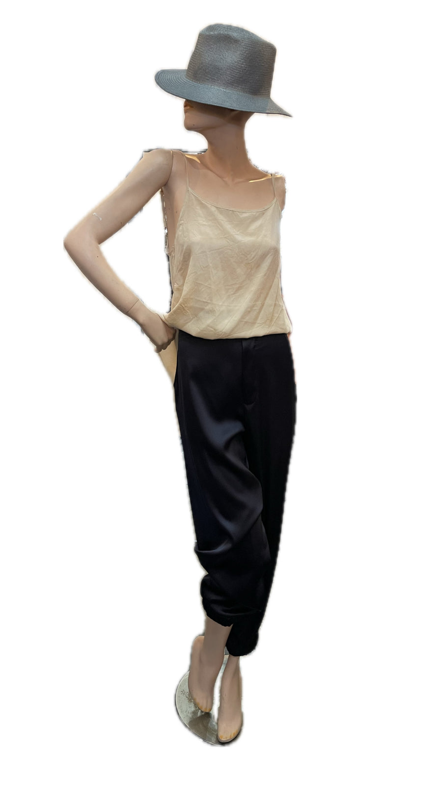 Cargo style pant with elasticated waistband - silk