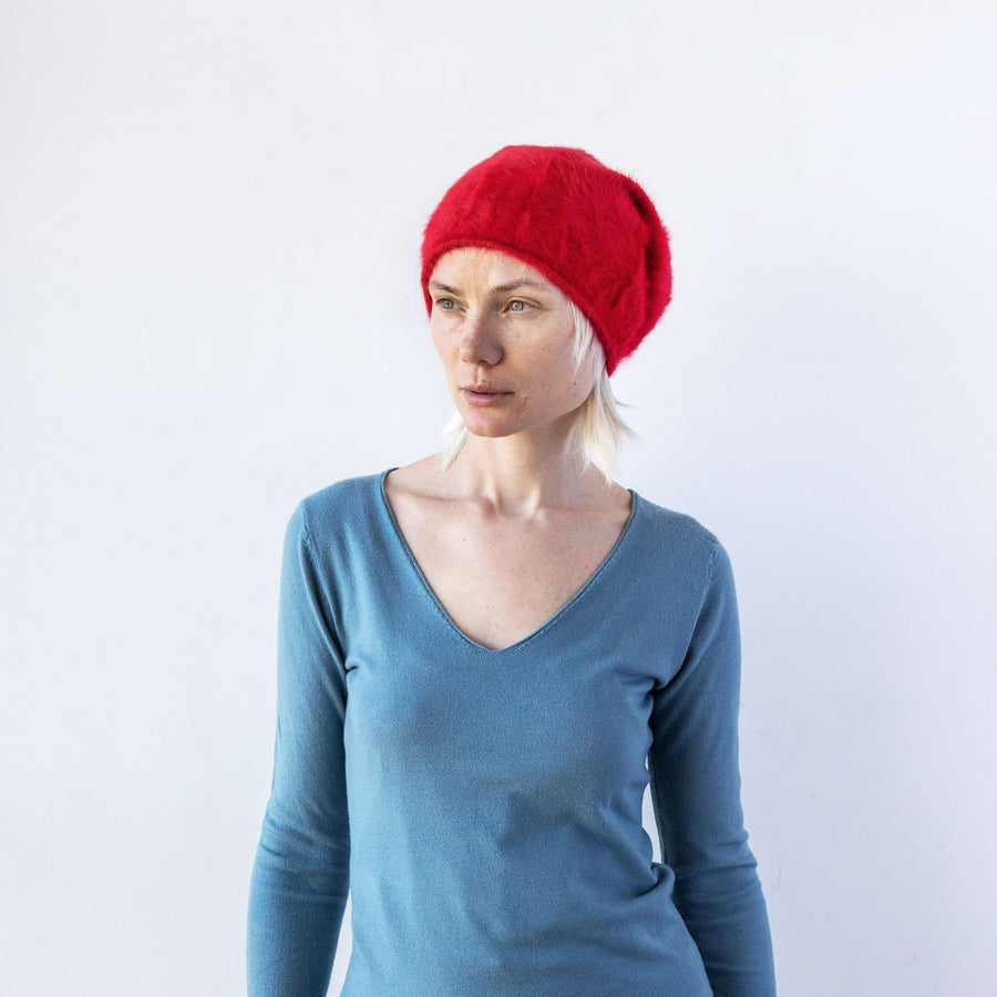 Cuffia Angora -Red