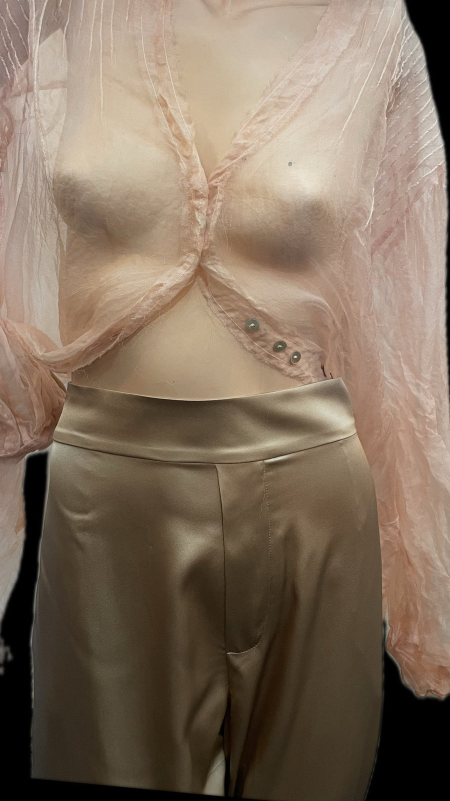 Cargo Style Pants (Silk) - Old Gold