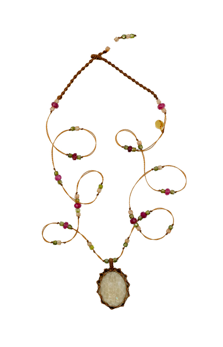 Short Tibetan Necklace - Smoky Quartz