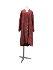 Pin-tuck duster / shirt dress - Linen MAGENTA